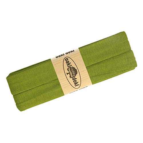 Schrägband Jersey 3m Breite 20mm Oaki Doki Tricot de Luxe Einfassband elastisch über 80 Farben, Farbe:schilfgrün von maDDma