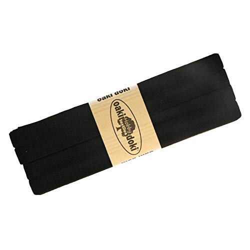 Schrägband Jersey 3m Breite 20mm Oaki Doki Tricot de Luxe Einfassband elastisch über 80 Farben, Farbe:schwarz Schrägband Jersey 3m Breite 20mm Oaki Doki Tricot de Luxe Einfassband elastisch über 80 Farben, Farbe:schwarz von maDDma