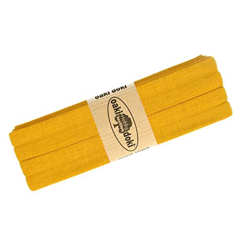 Schrägband Jersey 3m Breite 20mm Oaki Doki Tricot de Luxe Einfassband elastisch über 80 Farben, Farbe:senfgelb Schrägband Jersey 3m Breite 20mm Oaki Doki Tricot de Luxe Einfassband elastisch über 80 Farben, Farbe:senfgelb von maDDma