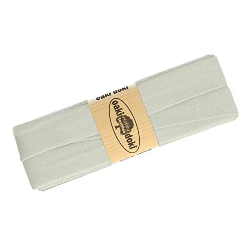 Schrägband Jersey 3m Breite 20mm Oaki Doki Tricot de Luxe Einfassband elastisch über 80 Farben, Farbe:silbergrau von maDDma