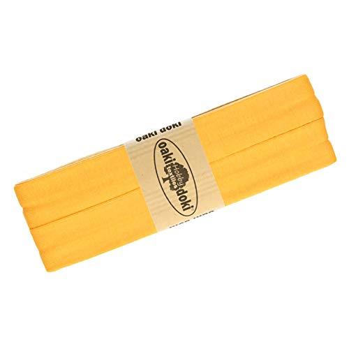 Schrägband Jersey 3m Breite 20mm Oaki Doki Tricot de Luxe Einfassband elastisch über 80 Farben, Farbe:sonnengelb Schrägband Jersey 3m Breite 20mm Oaki Doki Tricot de Luxe Einfassband elastisch über 80 Farben, Farbe:sonnengelb von maDDma