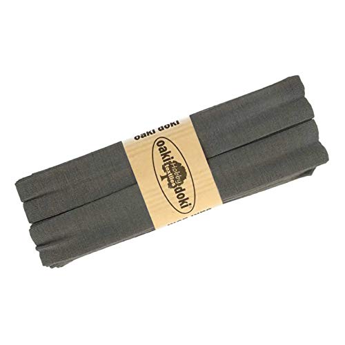 Schrägband Jersey 3m Breite 20mm Oaki Doki Tricot de Luxe Einfassband elastisch über 80 Farben, Farbe:stahlgrau von maDDma