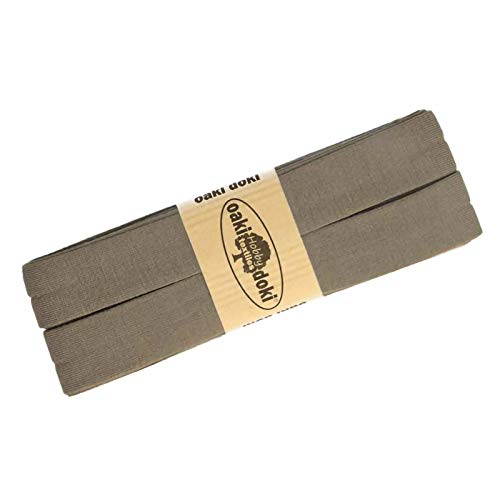 Schrägband Jersey 3m Breite 20mm Oaki Doki Tricot de Luxe Einfassband elastisch über 80 Farben, Farbe:stone von maDDma