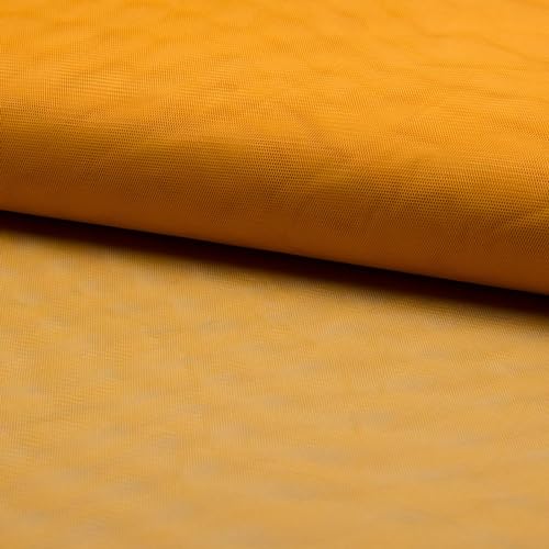 Soft-Tüll Kostümstoff Kleidertüll Fasching Feintüll ab 1 x 1,5 m Farbwahl Meterware, Farbe:mango von maDDma