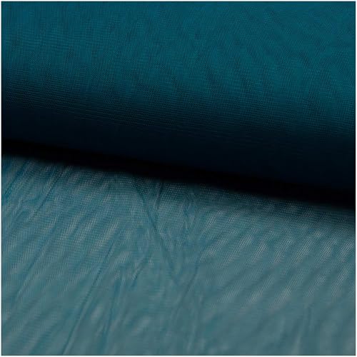 Soft-Tüll Kostümstoff Kleidertüll Fasching Feintüll ab 1 x 1,5 m Farbwahl Meterware, Farbe:petrol von maDDma