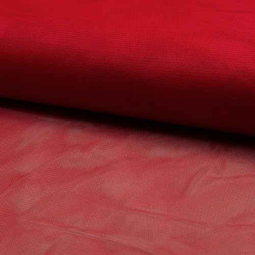 Soft-Tüll Kostümstoff Kleidertüll Fasching Feintüll ab 1 x 1,5 m Farbwahl Meterware, Farbe:rot von maDDma