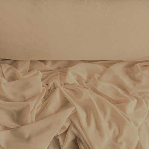 Soft-Tüll elastischer Feintüll Meterware Dessoustüll Kleidertüll Kostümstoff Fasching 17 Farben, Farbe:beige Soft-Tüll elastischer Feintüll Meterware Dessoustüll Kleidertüll Kostümstoff Fasching 17 Farben, Farbe:beige von maDDma