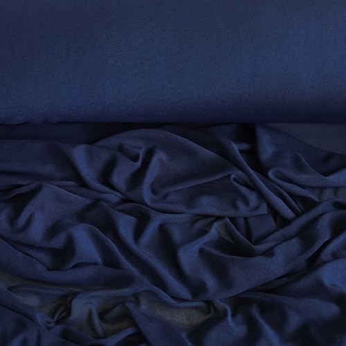Soft-Tüll elastischer Feintüll Meterware Dessoustüll Kleidertüll Kostümstoff Fasching 17 Farben, Farbe:marineblau von maDDma