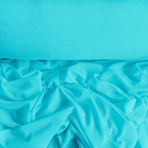 Soft-Tüll elastischer Feintüll Meterware Dessoustüll Kleidertüll Kostümstoff Fasching 17 Farben, Farbe:türkis von maDDma