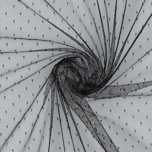 Soft-Tüll gepunktet Kostümstoff Feintüll ab 1x1,5 m f. Hochzeit Party Dekoration, Farbe:schwarz Soft-Tüll gepunktet Kostümstoff Feintüll ab 1x1,5 m f. Hochzeit Party Dekoration, Farbe:schwarz von maDDma