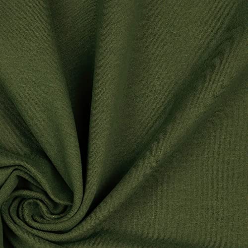 Softsweat Bio Organic ab 0,5m Sweatstoff Soft-Sweat Stoff Baumwolle OEKO-TEX 59 Farben, Farbe:055 - armeegrün von maDDma