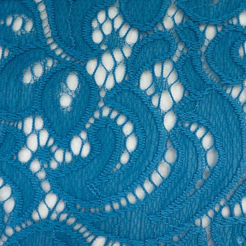 Spitze elastisch 145cm breit ab 1m Spitzenstoff Stoff Oeko-Tex Meterware 8 Farben, Farbe:himmelblau Spitze elastisch 145cm breit ab 1m Spitzenstoff Stoff Oeko-Tex Meterware 8 Farben, Farbe:himmelblau von maDDma