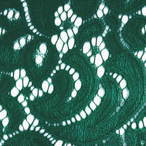 Spitze elastisch 145cm breit ab 1m Spitzenstoff Stoff Oeko-Tex Meterware 8 Farben, Farbe:smaragd von maDDma