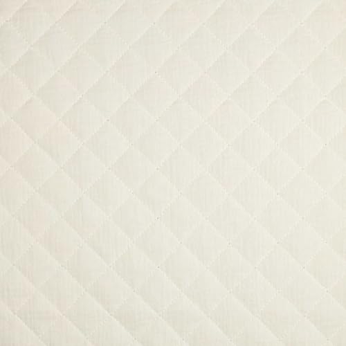 Steppstoff Musselin Double Gauze Quilt ab 0,5m kariert beidseitig gesteppt wattiert Farbwahl, Farbe:creme von maDDma