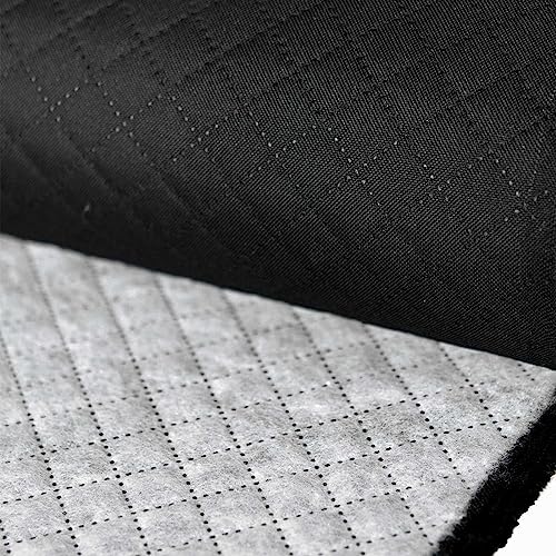 Steppstoff Raute ab 1m x 158cm PU-beschichtet Meterware Steppfutter Oxford 600D Futterstoff, Farbe:schwarz von maDDma