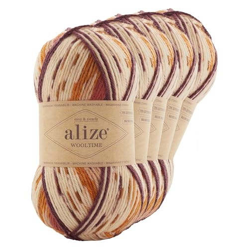 Strickgarn Alize Wooltime 5x100g 75% Wolle Oeko-Tex 100 Häkelgarn Farbwahl, Farbe:11022 Wüstenfuchs Strickgarn Alize Wooltime 5x100g 75% Wolle Oeko-Tex 100 Häkelgarn Farbwahl, Farbe:11022 Wüstenfuchs von maDDma