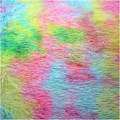 Teddystoff Regenbogen Kunstfell Stoff ab 1x1,65m Polyesterstoff Kunstpelz Fleece, Motiv:Regenbogen 2 Teddystoff Regenbogen Kunstfell Stoff ab 1x1,65m Polyesterstoff Kunstpelz Fleece, Motiv:Regenbogen 2 von maDDma