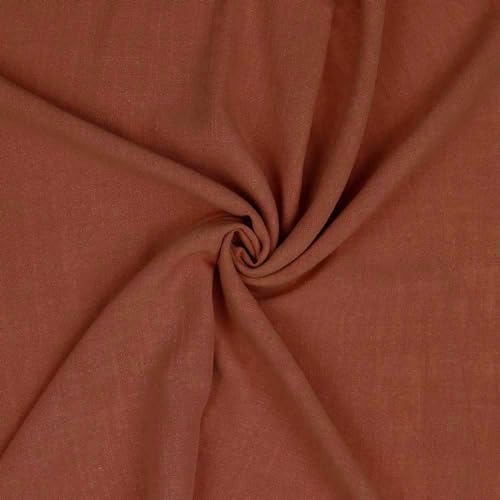 Viskose Leinen Stoff 29 Farben ab 0,5m x 1,37m Kleiderstoff Kostümstoff Sommer, Farbe:023 - terracotta von maDDma