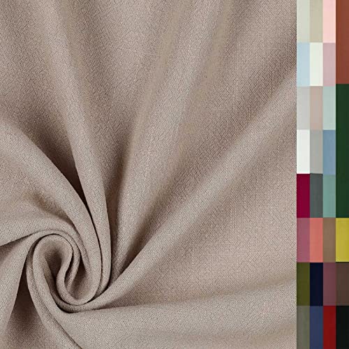 Viskose Leinen Stoff 29 Farben ab 0,5m x 1,37m Kleiderstoff Kostümstoff Sommer, Farbe:027 - beige von maDDma