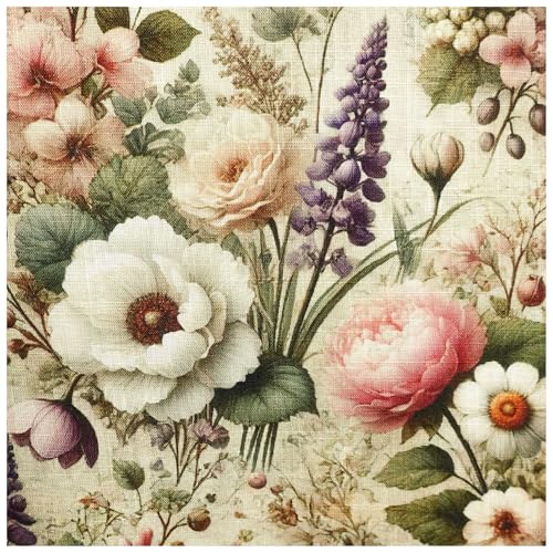 Viskose Leinen Stoff Floral ab 0,5m x 1,43m Kleiderstoff Dekostoff Sommer Motivwahl, Motiv:Blumen 3 von maDDma