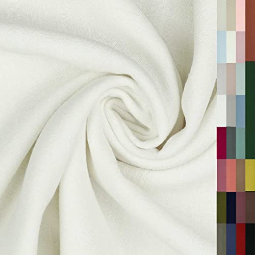 Viskose Leinen Stoff ab 0,5m x 1,37m Kleiderstoff Kostümstoff Sommer Farbwahl, Farbe:002 - weiß von maDDma