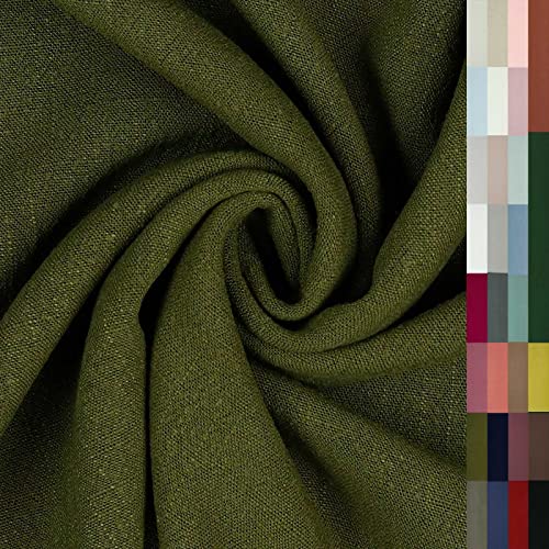 Viskose Leinen Stoff ab 0,5m x 1,37m Kleiderstoff Kostümstoff Sommer Farbwahl, Farbe:022 - khaki von maDDma