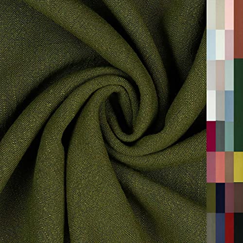 Viskose Leinen Stoff ab 0,5m x 1,37m Kleiderstoff Kostümstoff Sommer Farbwahl, Farbe:022 - khaki Viskose Leinen Stoff ab 0,5m x 1,37m Kleiderstoff Kostümstoff Sommer Farbwahl, Farbe:022 - khaki von maDDma