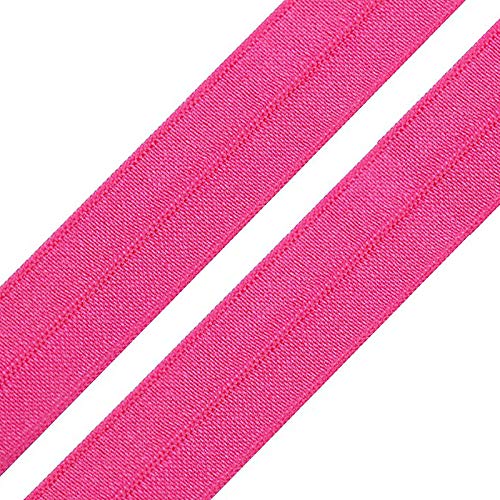 maDDma ® 1m Einfassband 20mm hochelastisch 44% Elastan gefalzt Meterware Faltgummi Schrägband pink von maDDma