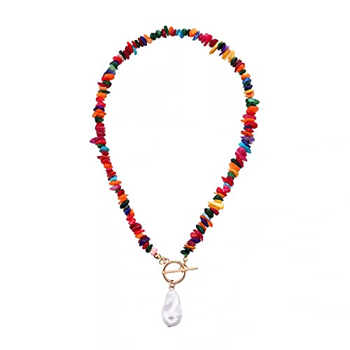 Halskette Anhänger Boho Naturstein Perlen Halsband Barock Perle Knebelverschluss Halskette für Frauen unregelmäßige Schmuck Halskette Geburtstag Hochzeit Weihnachts Geschenke für Frauen Halskette Anhänger Boho Naturstein Perlen Halsband Barock Perle Knebelverschluss Halskette für Frauen unregelmäßige Schmuck Halskette Geburtstag Hochzeit Weihnachts Geschenke für Frauen von maaozhubaihuo