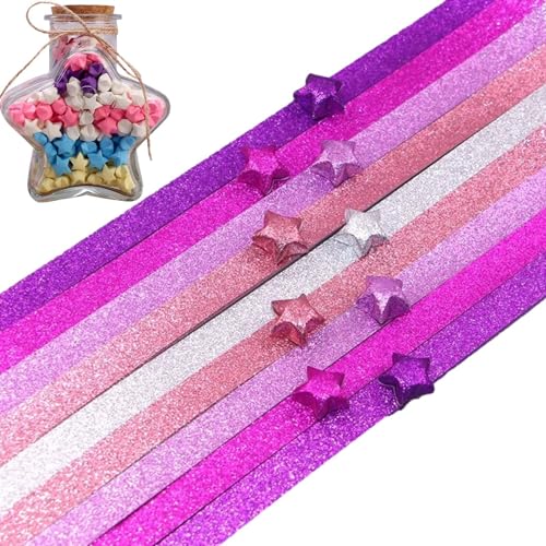macto Glitzer-Papierstreifen, Glückspapier, mehrfarbig, Glücks-Origami-Papier für Lehrbedarf, Urlaubsdekorationen, Projekte und Schulpräsentationen. von macto