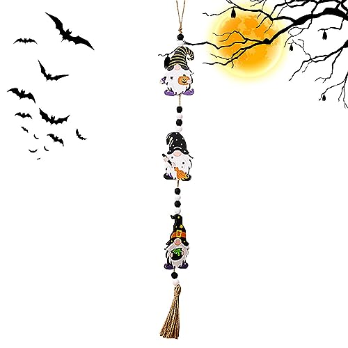 macto Halloween-Wanddekoration, Zwergen-Ornamente aus Holz, dekorative Ornamente aus Zwergenholz mit niedlichen Geistern und Fledermäusen, hängende Ornamente, Schilder, von macto