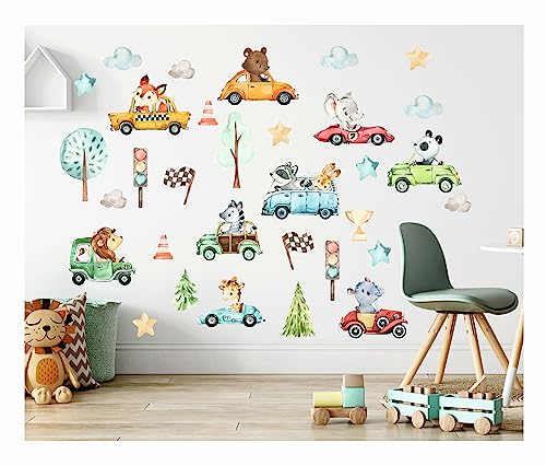Wandtattoo für Kinderzimmer Autos Rennfahrzeuge, Safari Zoo Jungenzimmerauto Wandaufkleber für Babyzimmer Deko selbstklebend Wandbild Baby Wandaufkleber Wanddeko für Babyzimmer madras24 Wandsticker Wandtattoo für Kinderzimmer Autos Rennfahrzeuge, Safari Zoo Jungenzimmerauto Wandaufkleber für Babyzimmer Deko selbstklebend Wandbild Baby Wandaufkleber Wanddeko für Babyzimmer madras24 Wandsticker von madras24