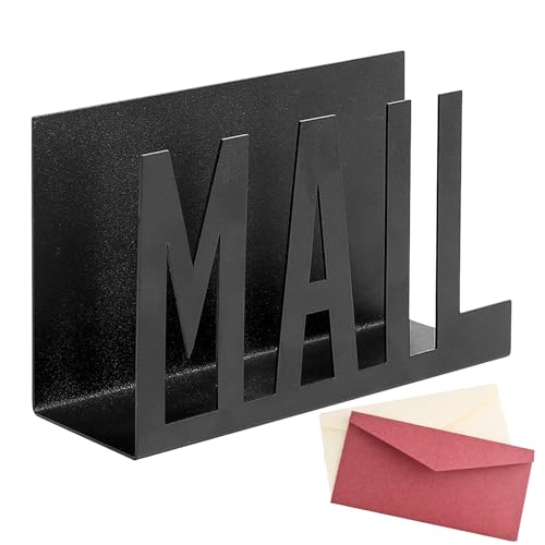 Briefständer für den Schreibtisch, Briefsortierer aus Metall – Schreibtisch-Organizer-Ständer aus Metall, ausgeschnitten für Kurrieren | Organisation der Schule, Element, Briefablage, schwarz für von madri