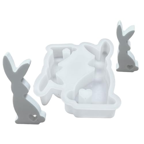 madri Silikonform Hase, Gipsform, Tierform, Silikonform für Osterhasen aus Harz | einfaches Herausnehmen, spülmaschinenfest, wiederverwendbar, Kerzenherstellung, Dekoration von madri