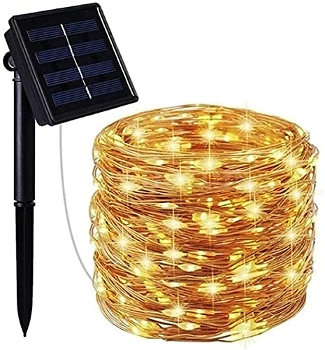 mafiti LED Solar Kupferdraht Lichterkette Solarlichterkette, 12M 120LED Kupferdrahtlampe String, Wasserdichte Solar Außen Sternen Lichterketten Beleuchtung mit 8 Modi für Garten Hof Party von mafiti