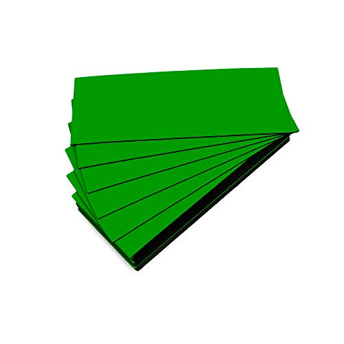25 Magnet-Etiketten, Farbe Hellgrün, Länge 10 cm – Breite 4 cm. von magnétiques.fr