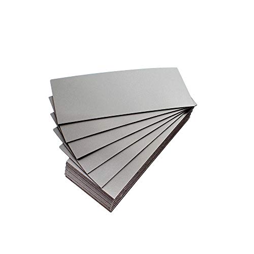 25 Magnetetiketten in Farbe (Silber, Länge 10 cm – Breite 4 cm) von magnétiques.fr