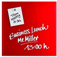 magnetoplan Glas-Magnettafel 40,0 x 40,0 cm intensiv-rot von magnetoplan