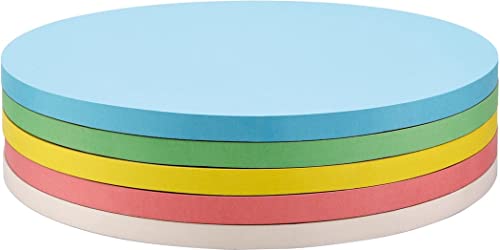 magnetoplan Moderationskarten, selbstklebend, rund | Ø 190 mm | 250 Stück | Moderationskarten in 5 Pastellfarben | Für Meetings und Präsentationen | FSC-zertifiziert und kunststofffrei verpackt von magnetoplan