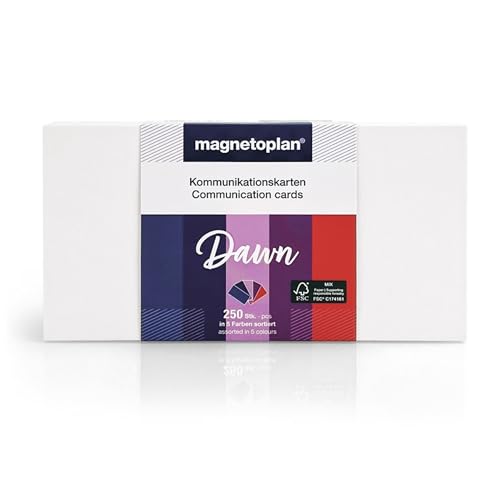 magnetoplan Moderationskarten Set Dawn, 250 Stück | BxH 200x100 mm | Nachhaltige Moderationskarten in einzigartigem Farbkanon, hergestellt aus FSC-zertifiziertem Papier magnetoplan Moderationskarten Set Dawn, 250 Stück | BxH 200x100 mm | Nachhaltige Moderationskarten in einzigartigem Farbkanon, hergestellt aus FSC-zertifiziertem Papier von magnetoplan