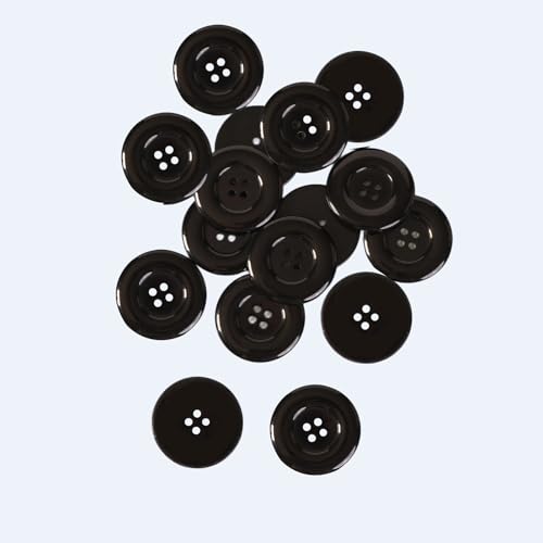Große Knöpfe zum Nähen, Kunstharz, 38 mm, 4 Löcher, bunte Bastelknöpfe für DIY-Projekte, 30 Stück, Schwarz Große Knöpfe zum Nähen, Kunstharz, 38 mm, 4 Löcher, bunte Bastelknöpfe für DIY-Projekte, 30 Stück, Schwarz von mahaohao