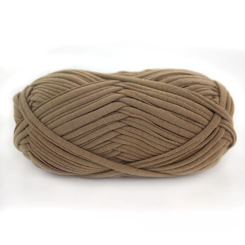 maikeduo T-Shirt Garn 100g Bändchengarn Textilgarn Zum Häkeln Bändchengarn Zum Häkeln Garn Baumwolle Zum Häkeln Häkelgarn Für Taschen Strickgarn (Kaffeefarbe2) von maikeduo
