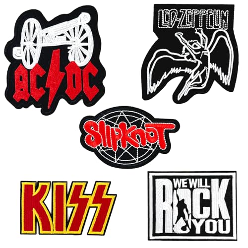 5 Stück Hard Rock Band Patches, Heavy Metal Patch zum aufnähen/aufbügeln für Jacken T-Shirt Jeans 5 Stück Hard Rock Band Patches, Heavy Metal Patch zum aufnähen/aufbügeln für Jacken T-Shirt Jeans von makstore