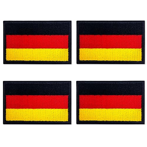 makstore 4 Stück Deutschland Flagge Patch mit Klettband, Deutschland Taktischer Aufnäher Moral-Patch für Militäruniform Tasche Jacke Hut, 8cm x 5cm (DE) von makstore