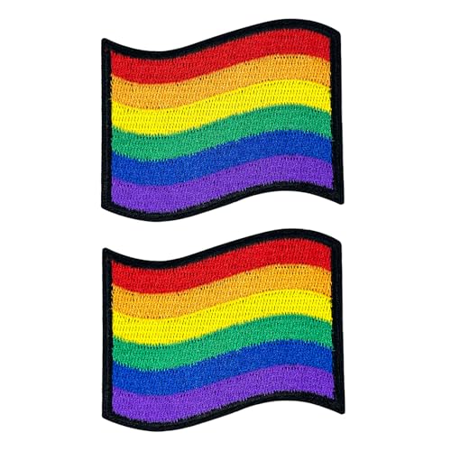 makstore LGBT Flagge Patch - Regenbogen Bügelflicken Aufbügler zum aufnähen/aufbügeln - Rainbow Patches für Jacken Tasche T-Shirt Jeans Backpack (2) von makstore