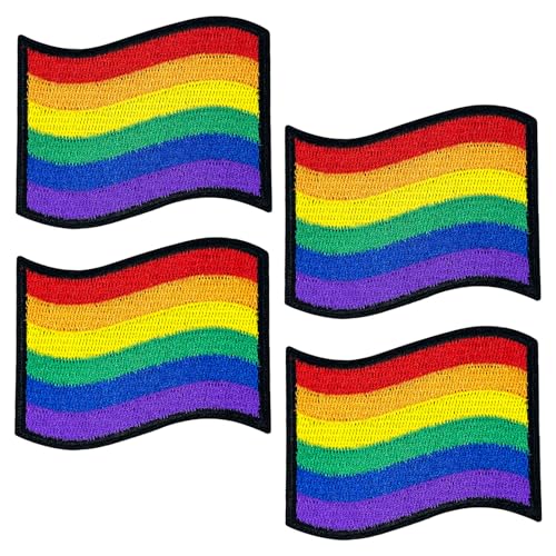 makstore LGBT Flagge Patch - Regenbogen Bügelflicken Aufbügler zum aufnähen/aufbügeln - Rainbow Patches für Jacken Tasche T-Shirt Jeans Backpack (4) von makstore