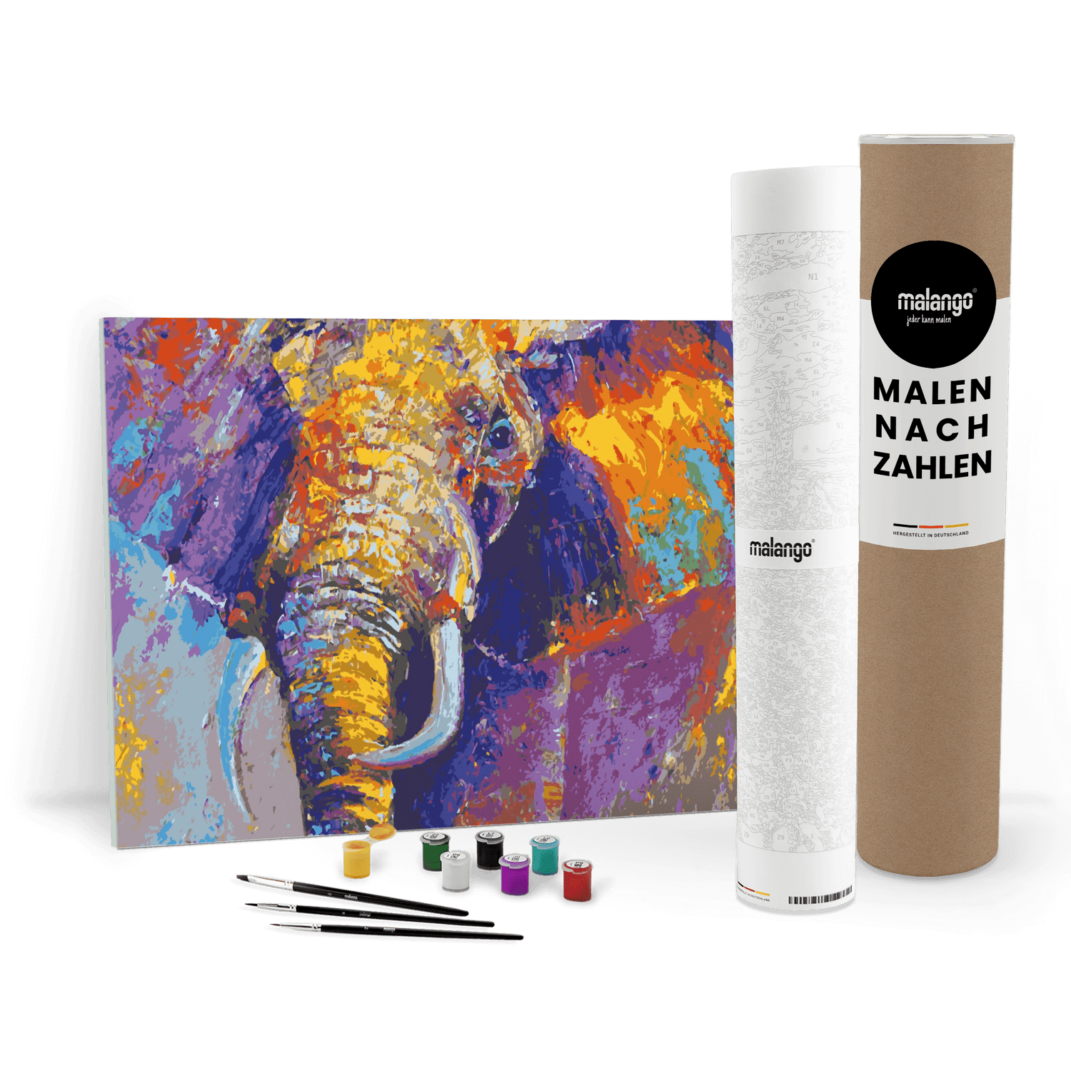 Malen nach Zahlen - Elefant farbenreich von malango