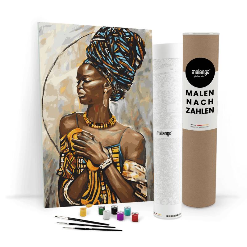 Malen nach Zahlen - Frau traditionell African Style von malango