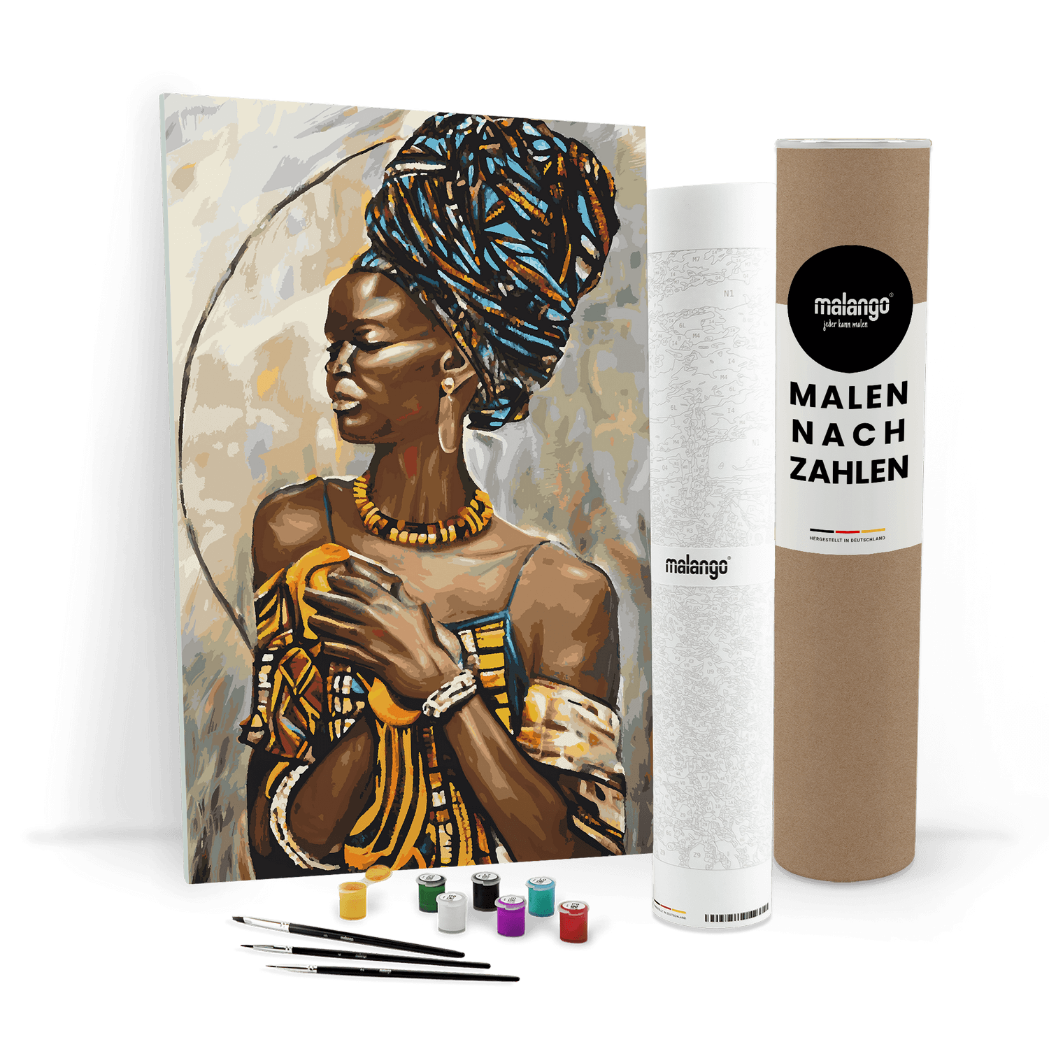 Malen nach Zahlen - Frau traditionell African Style von malango