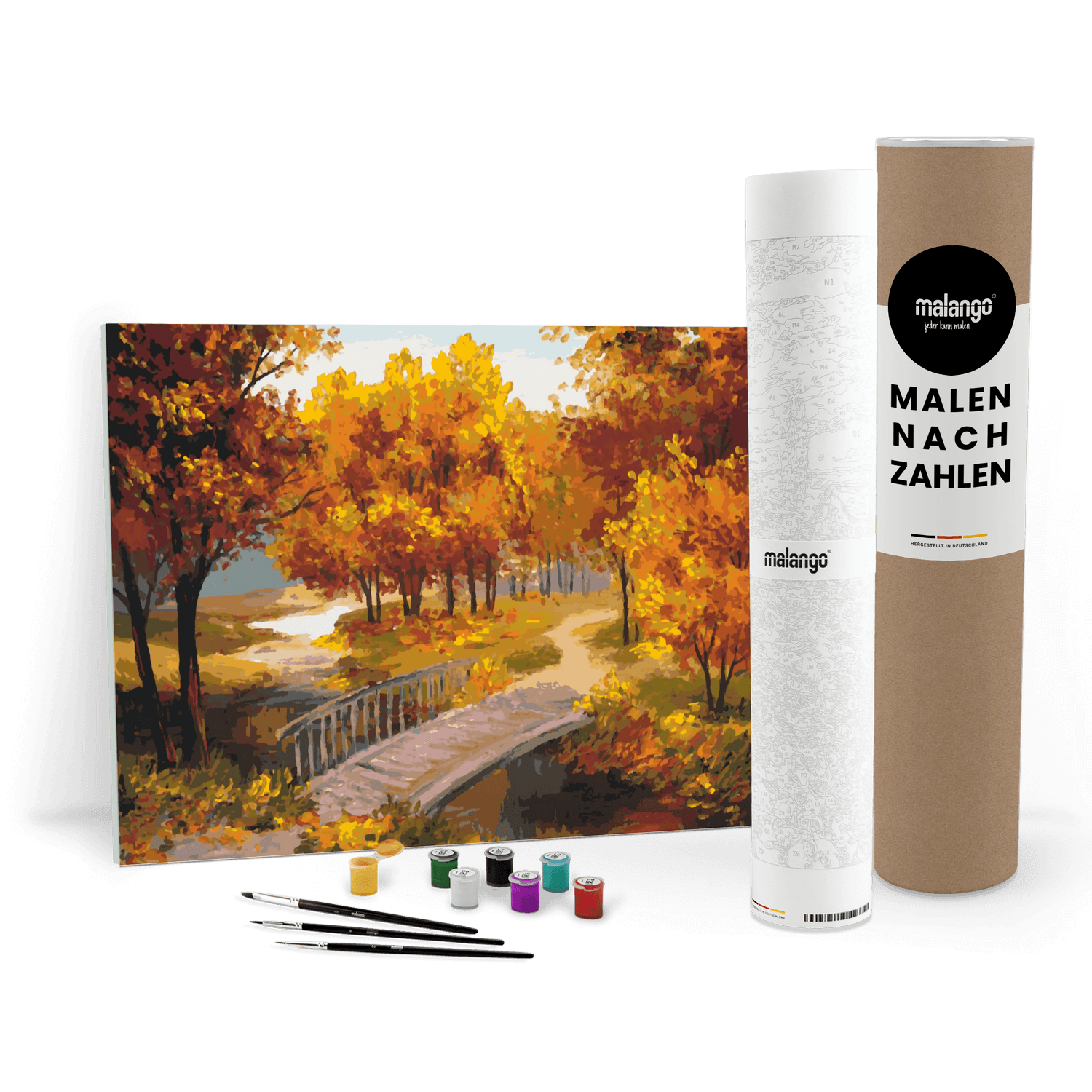 Malen nach Zahlen - Landschaft "Brücke im Herbst" von malango